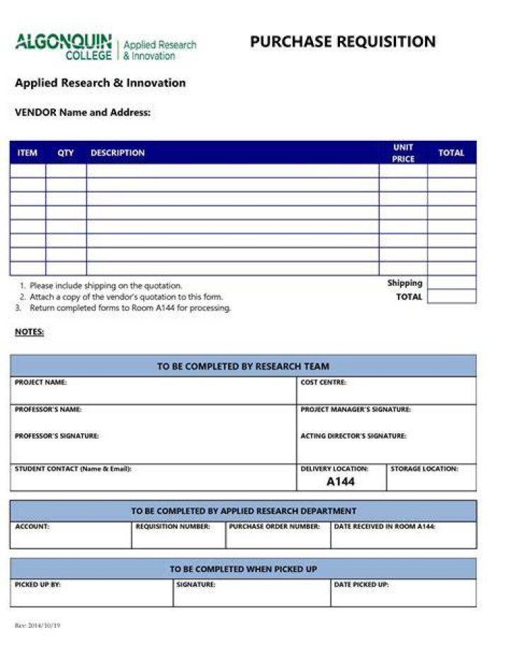 What is a requisition form